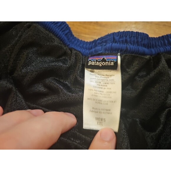 Patagonia Shorts Men’s XXL Blue Baggies 6" Inseam Lined Elastic Waist Drawstring - Picture 3 of 8